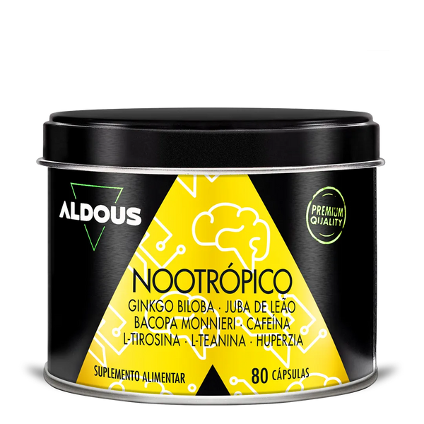 Nootrópico com Ginkgo Biloba, Juba de Leão, Cafeína, Bacopa, Tirosina, Teanin...