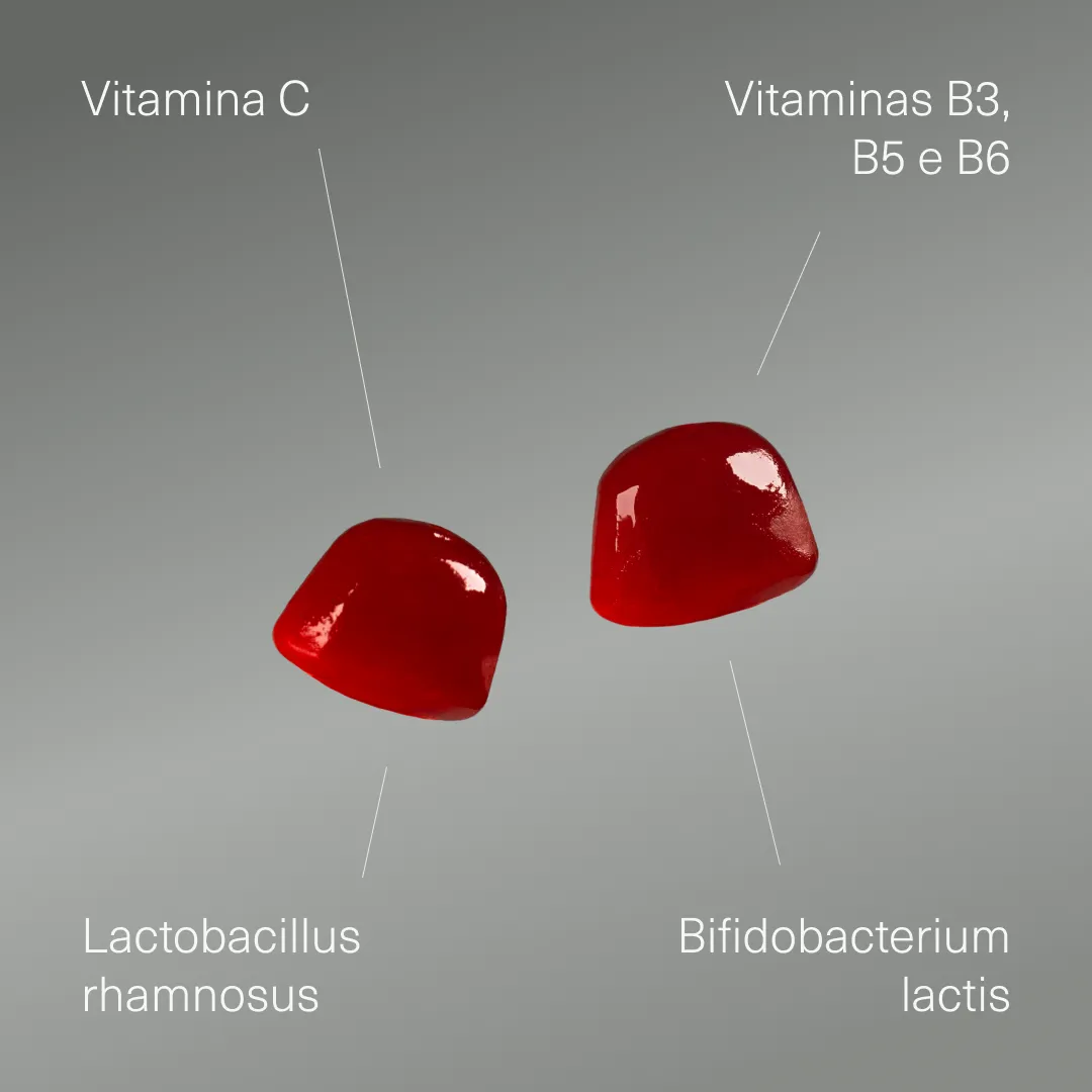 Probióticos com Vitaminas em gomas