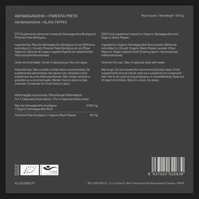 Ashwagandha com Pimenta Preta Biológica