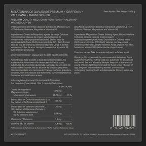 Melatonina com Magnésio, Griffonia, Valeriana e Vitamina B6