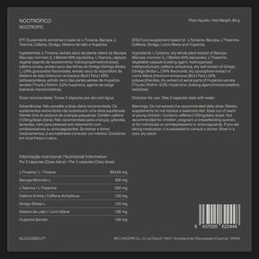 Nootrópico com Ginkgo Biloba, Juba de Leão, Cafeína, Bacopa, Tirosina, Teanina e Huperzia Serrata