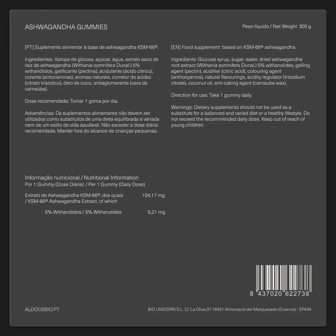 Gomas de Ashwagandha